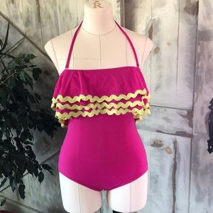 Hermoza tiered ruffled one piece swimsuit